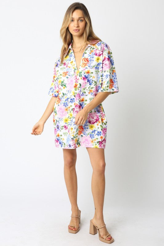 Riley Floral Denim Dress
