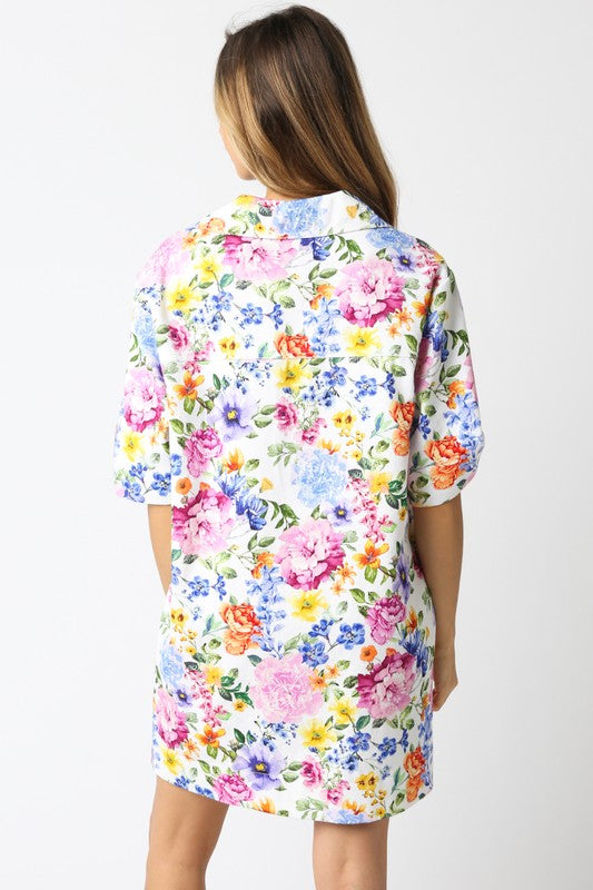 Riley Floral Denim Dress