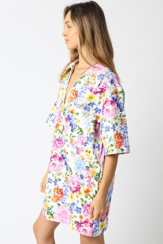 Riley Floral Denim Dress