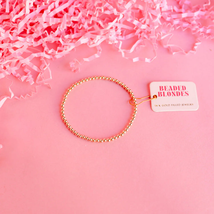 Beaded Blondes 3MM Gold Beaded Bracelet
