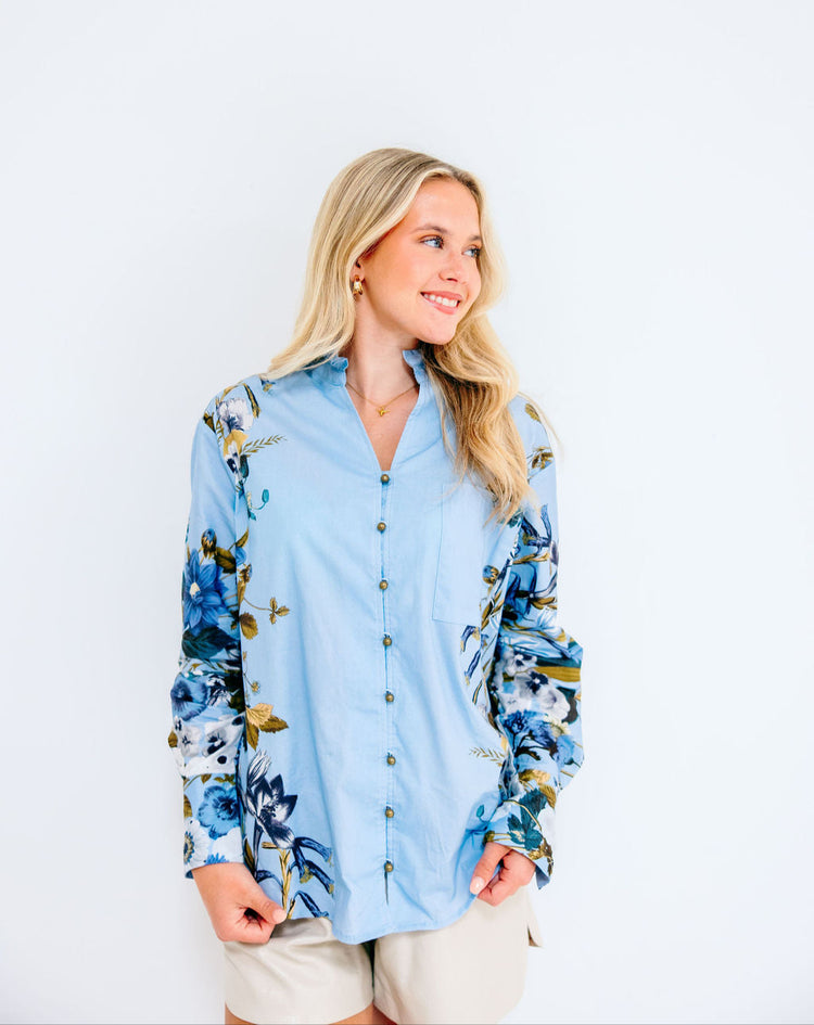 Fall Floral Blouse