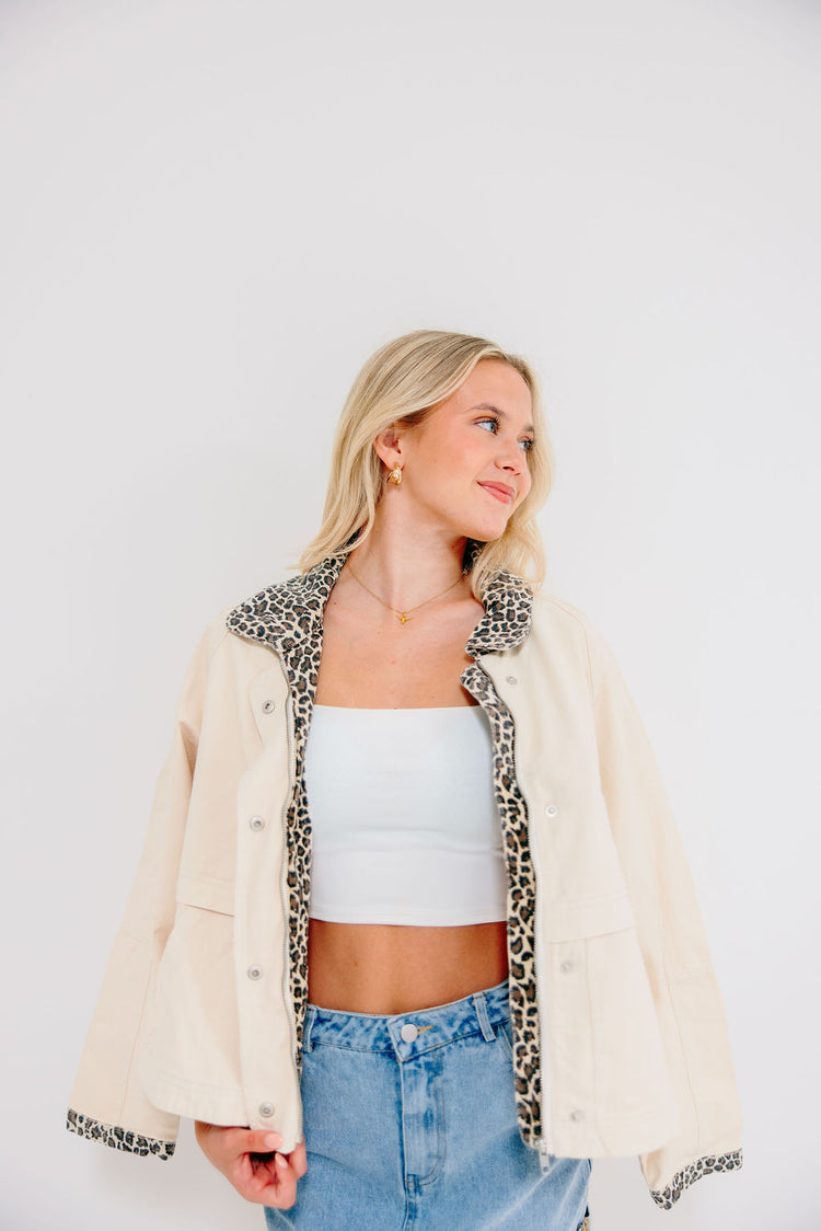 Wild Side Leopard Denim Jacket