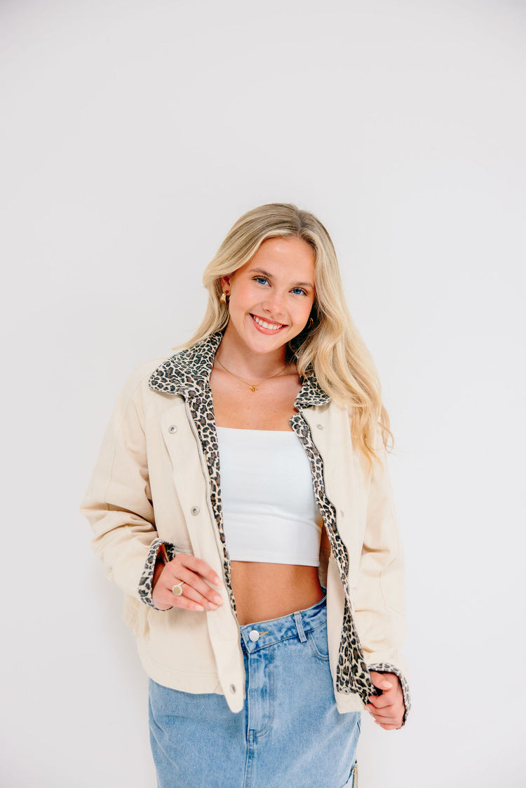 Wild Side Leopard Denim Jacket