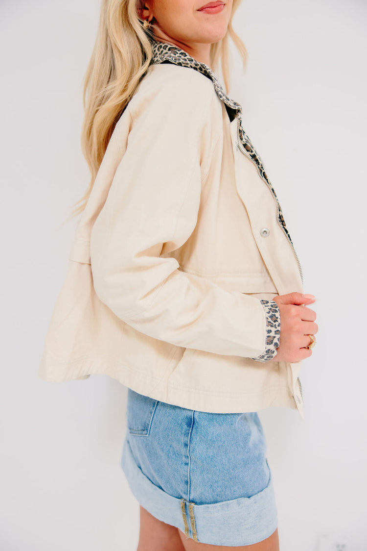 Wild Side Leopard Denim Jacket