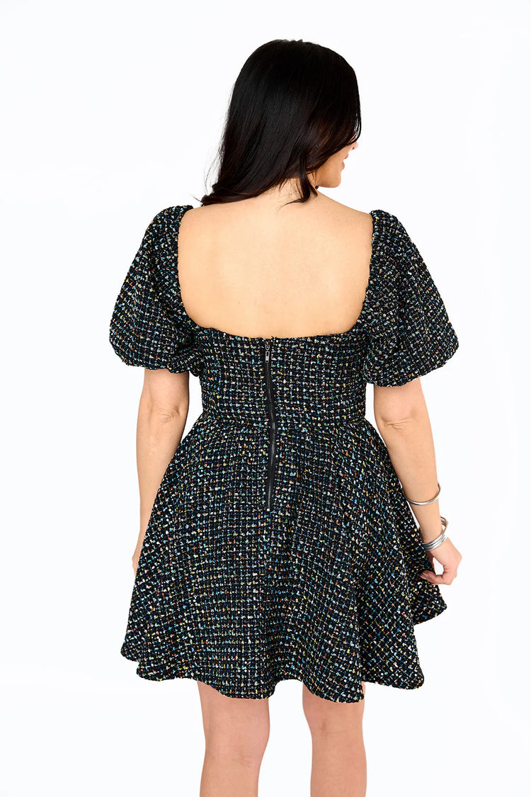 BuddyLove - Romeo Tweed Puff Sleeve Mini Dress
