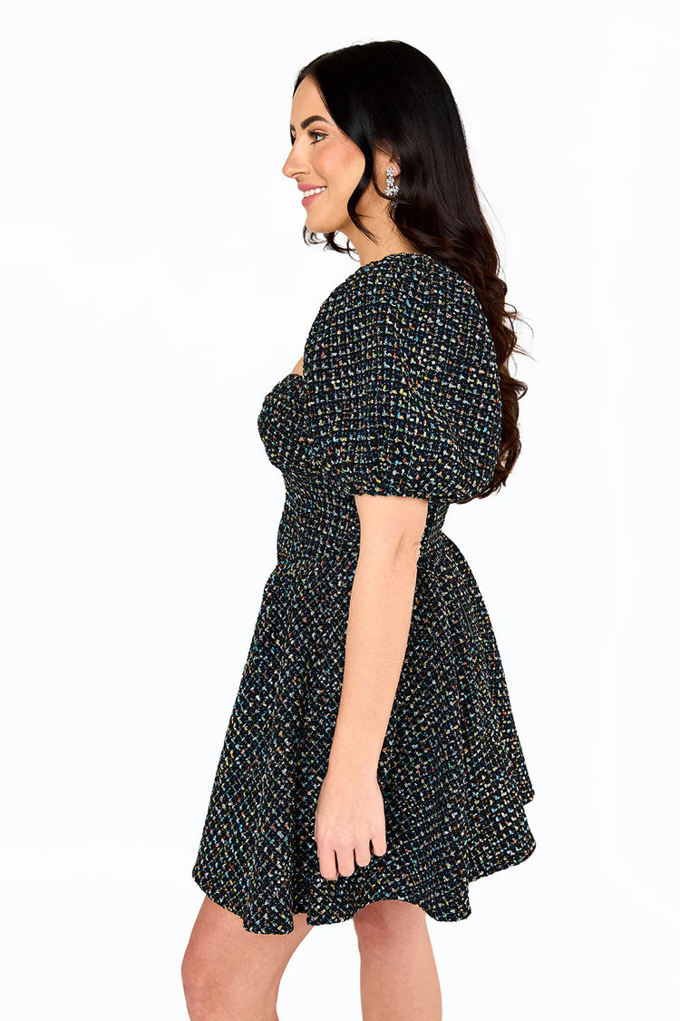 BuddyLove - Romeo Tweed Puff Sleeve Mini Dress
