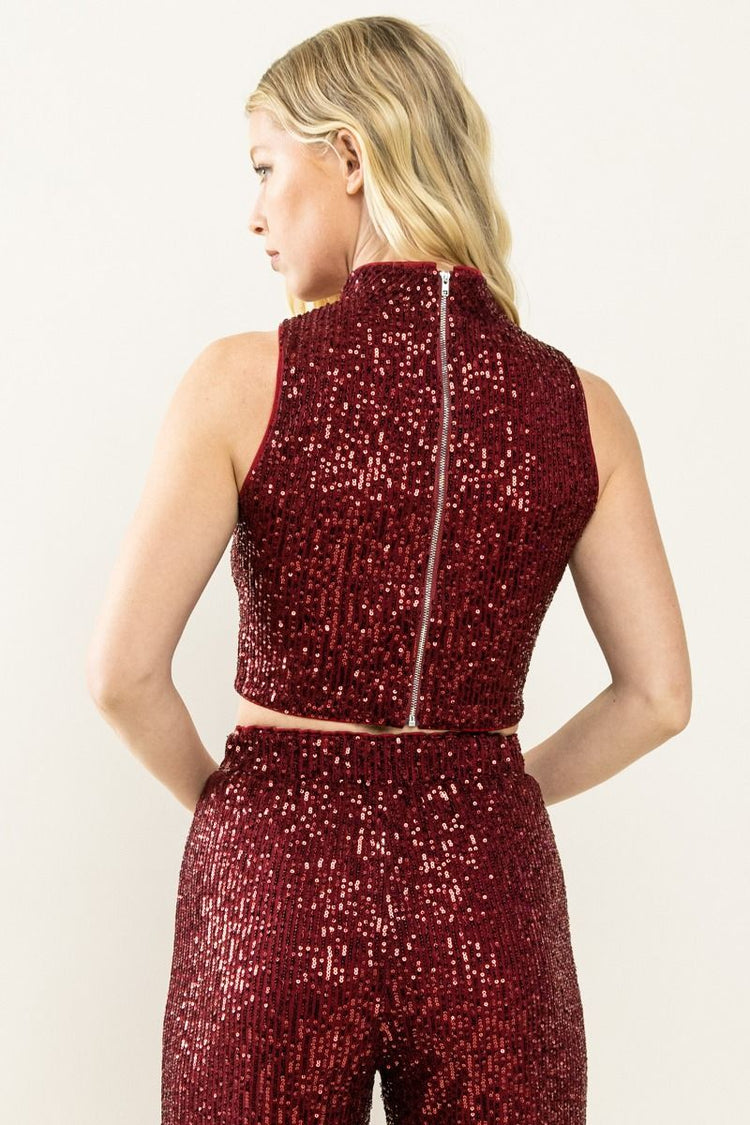 Sarah Sequin Crop Top