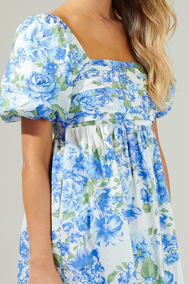 Summer Blues Floral Mini Dress