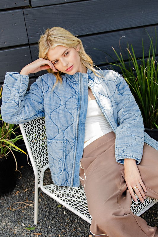 Quilted Denim Jacket