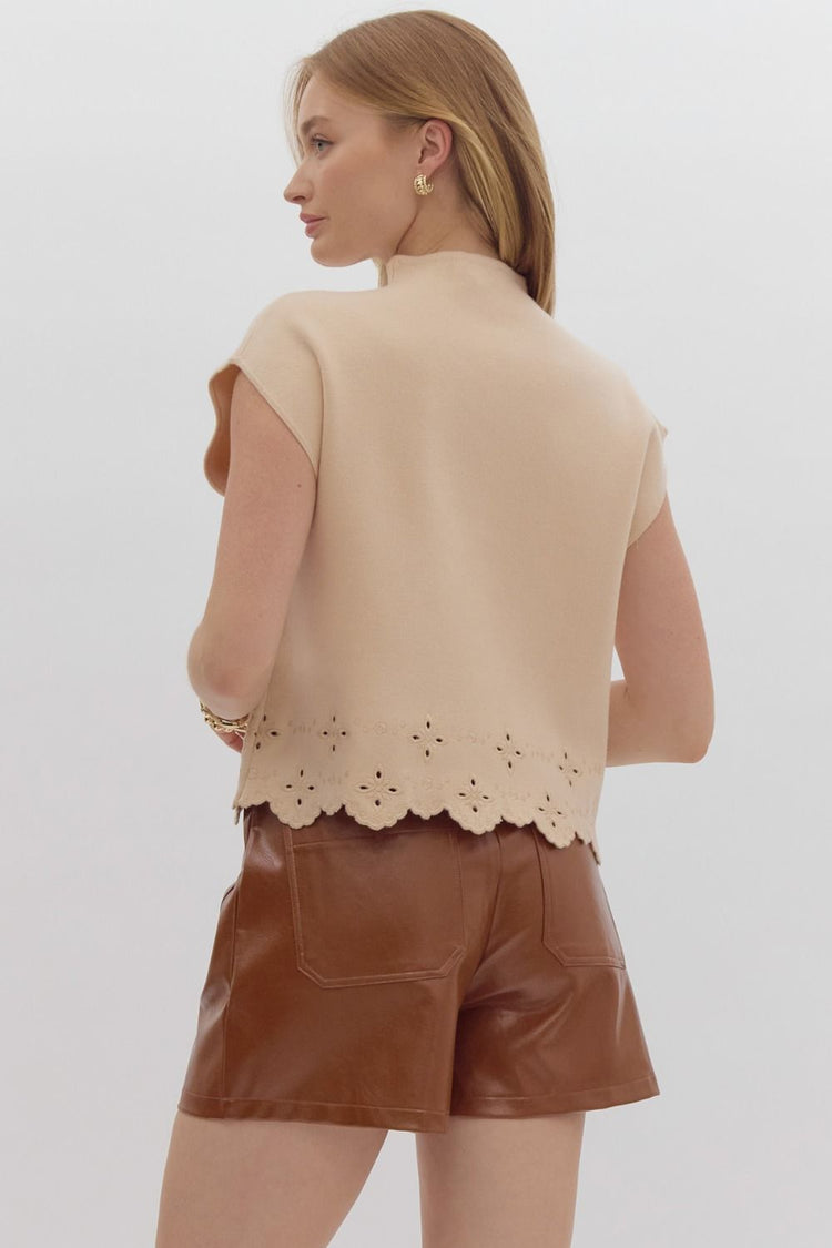 Scalloped Sweater Top