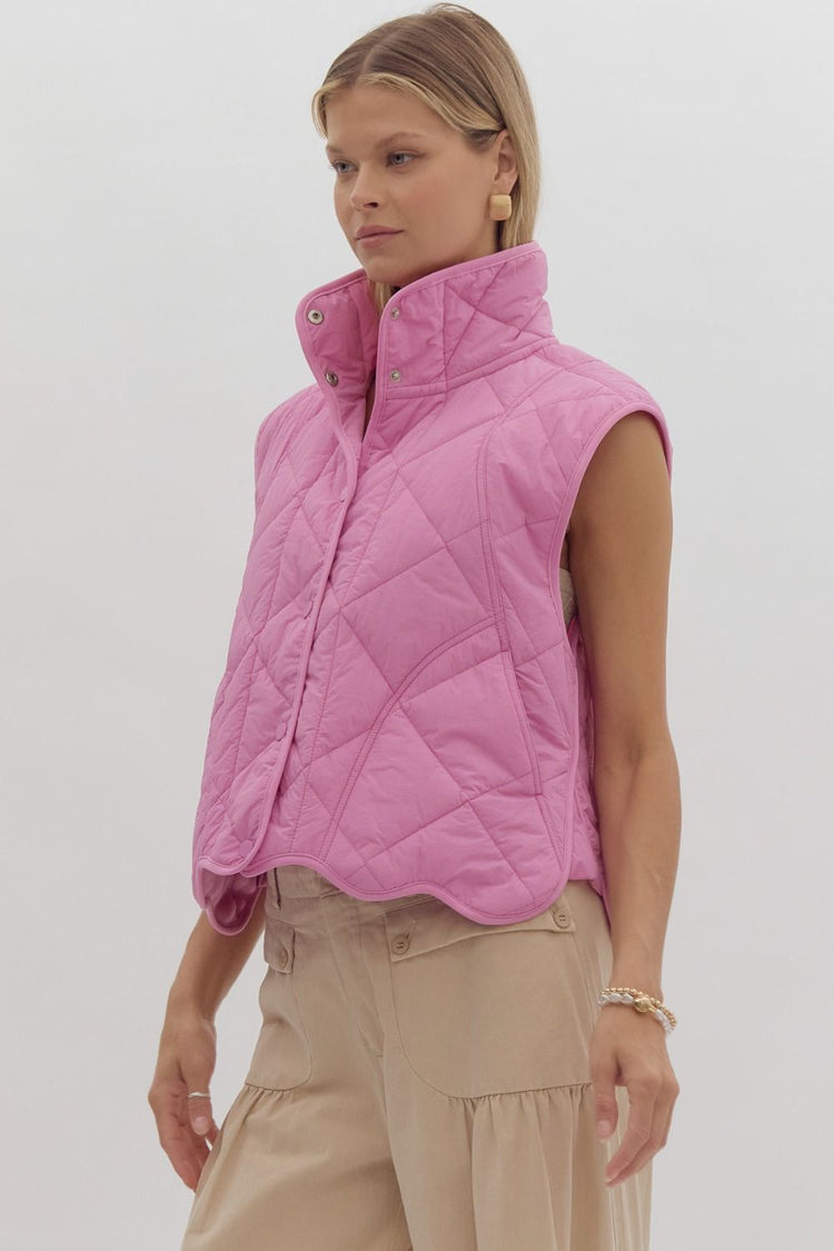 Bubblegum Pink Quilted Vest