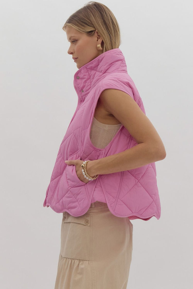 Bubblegum Pink Quilted Vest