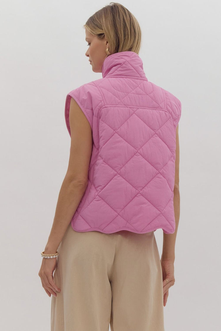 Bubblegum Pink Quilted Vest