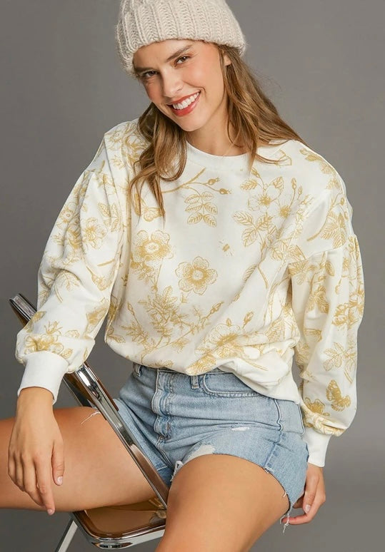 Mocha Floral Sweatshirt