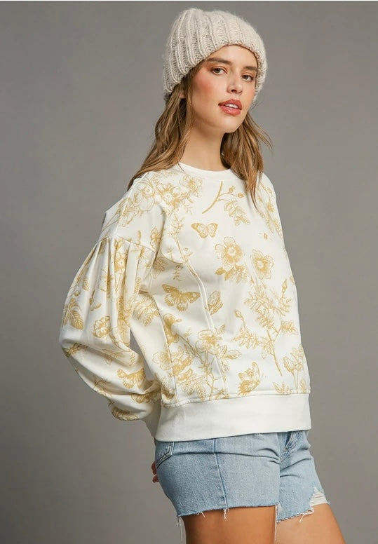 Mocha Floral Sweatshirt