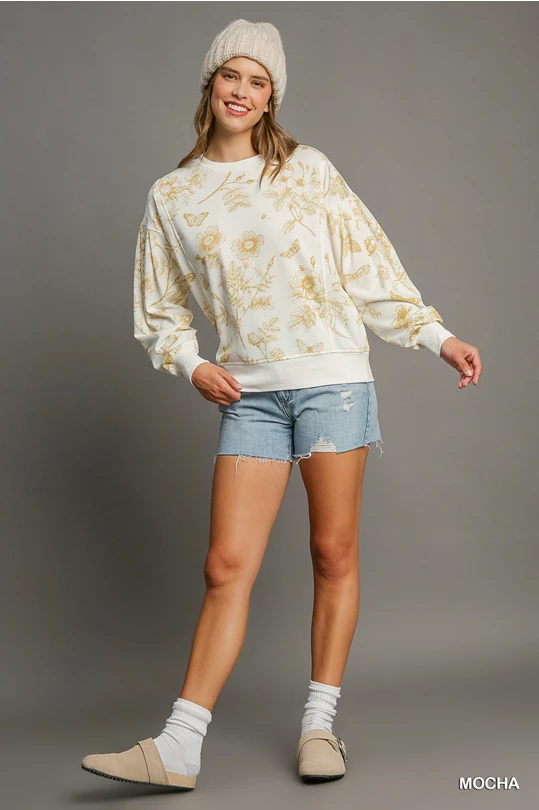 Mocha Floral Sweatshirt