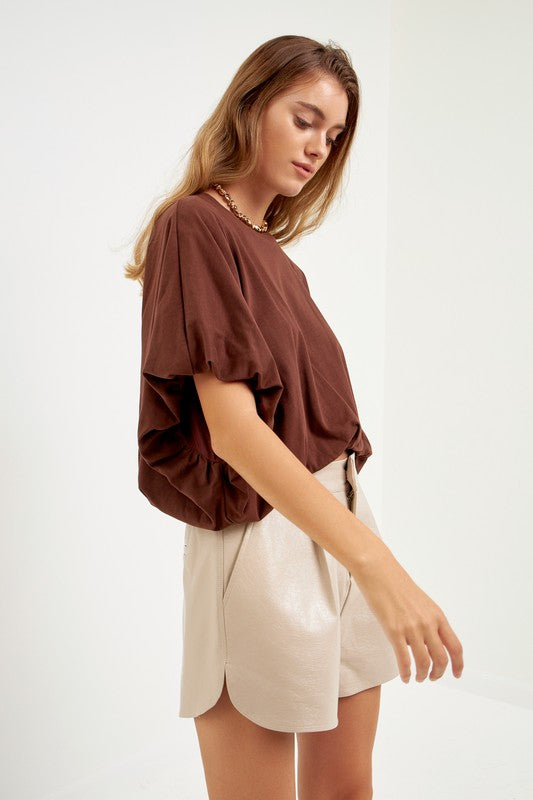 Taupe Faux Leather Shorts