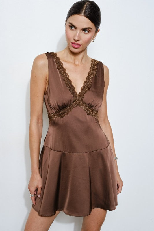 Camille Brown Mini Dress