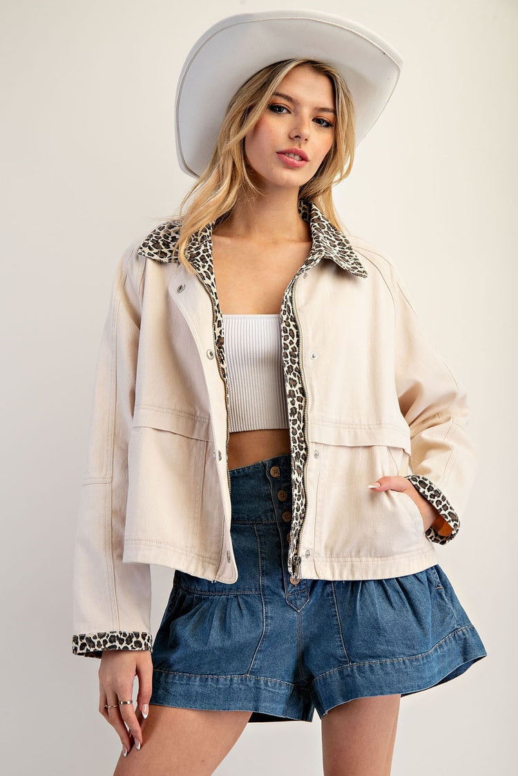 Wild Side Leopard Denim Jacket