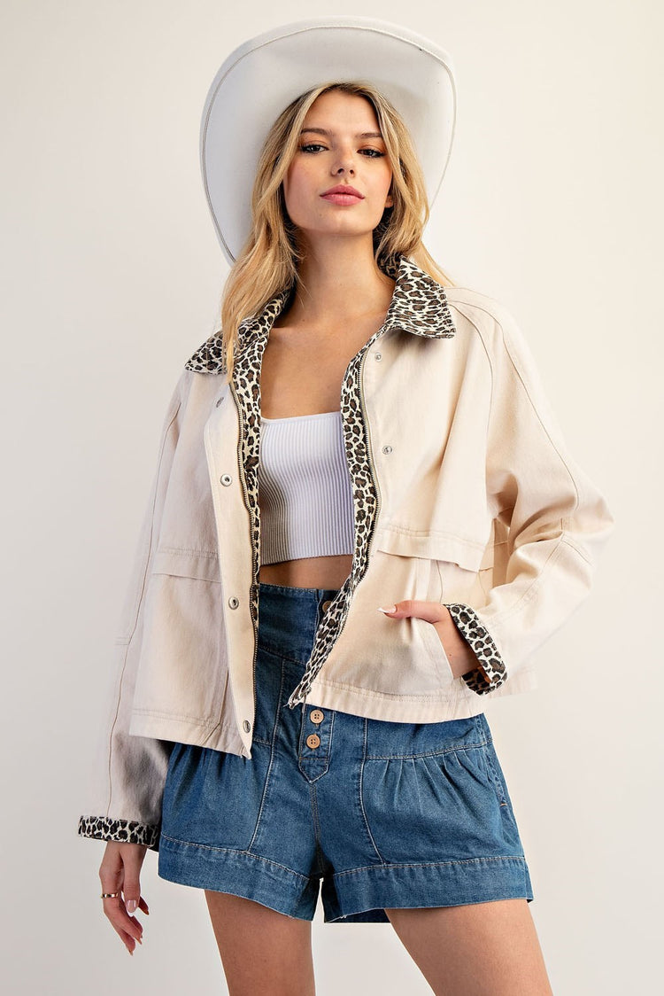 Wild Side Leopard Denim Jacket
