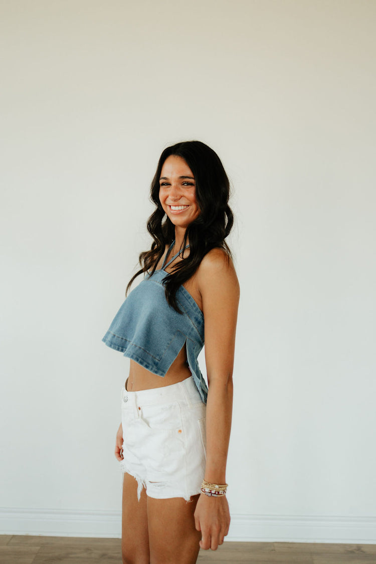 Daisy Denim Top