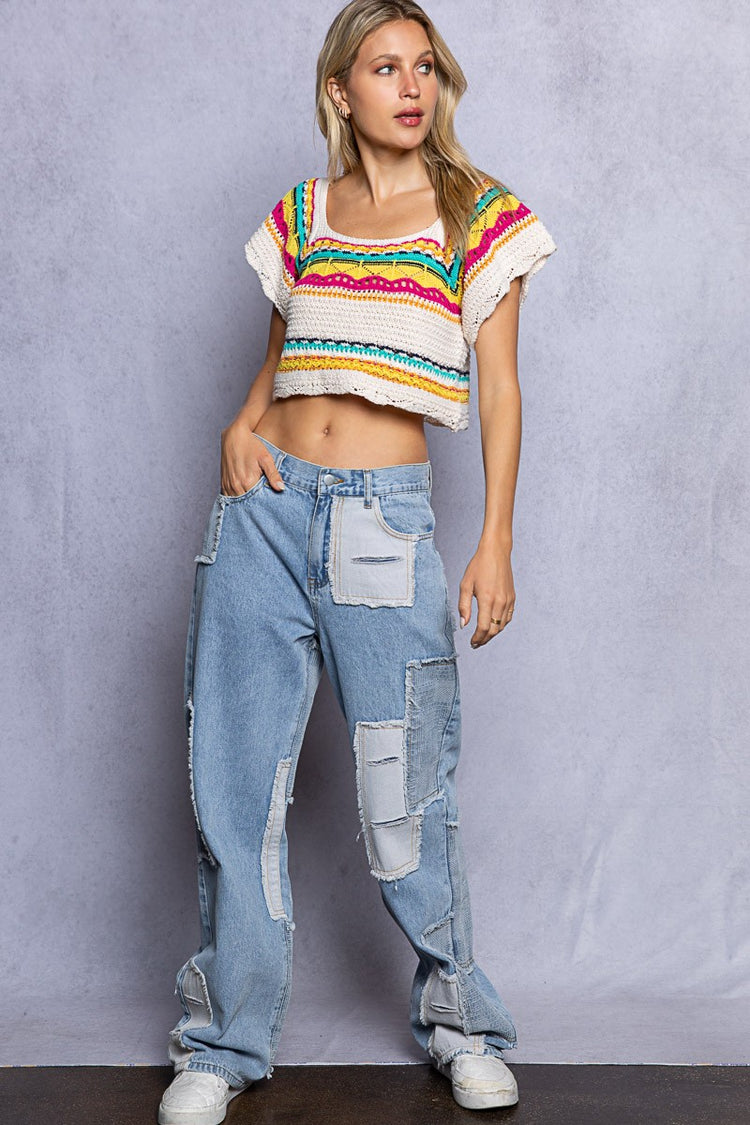 Crochet Cropped Sweater Top