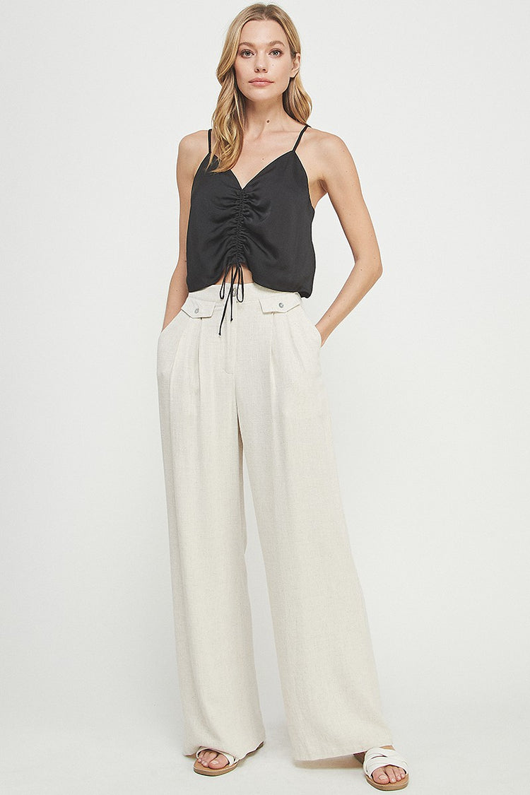 Satin Cinched Cropped Cami