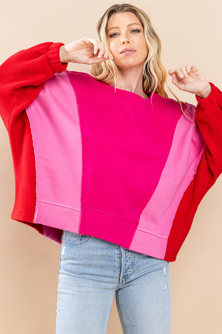 Cozy Color Block Sweatshirt