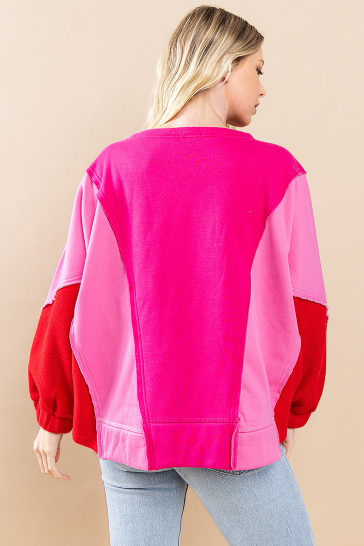 Cozy Color Block Sweatshirt