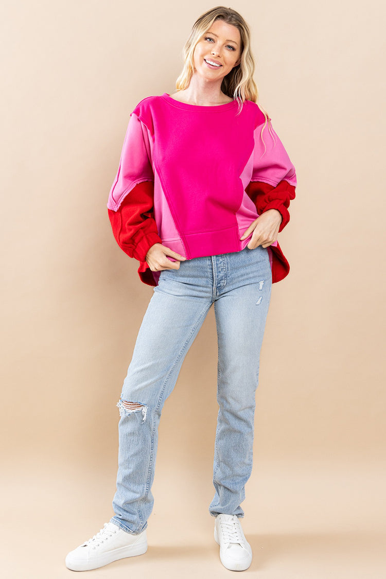 Cozy Color Block Sweatshirt