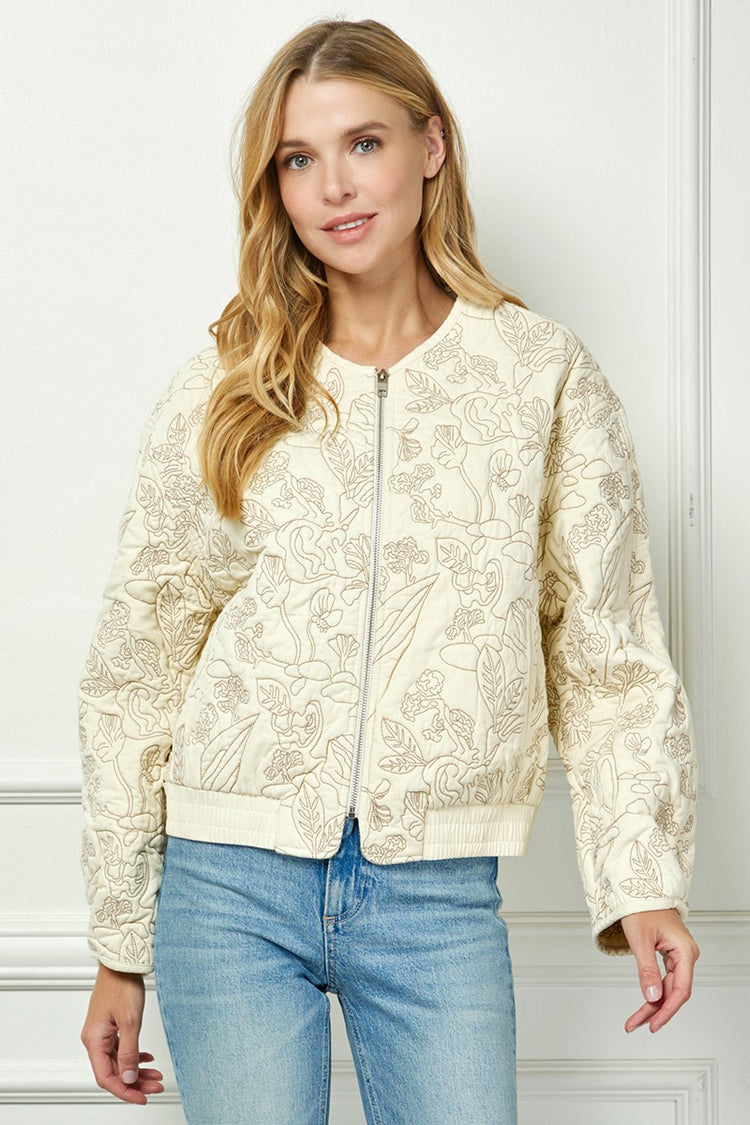 Cream Embroidered Jacket