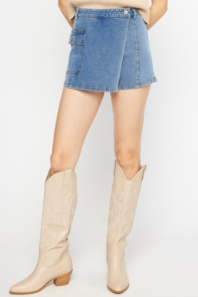 Denim Cargo Skort