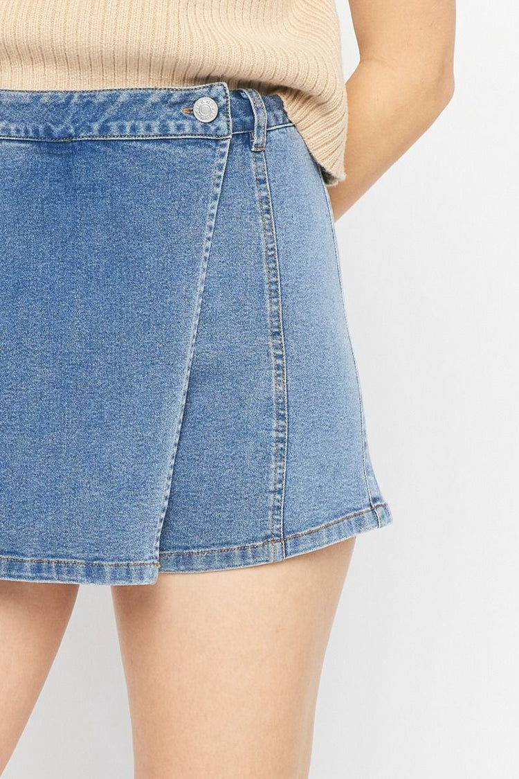 Denim Cargo Skort