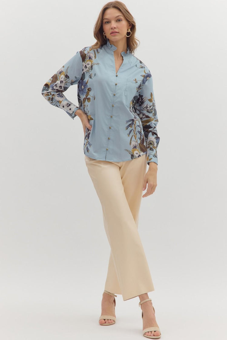 Fall Floral Blouse