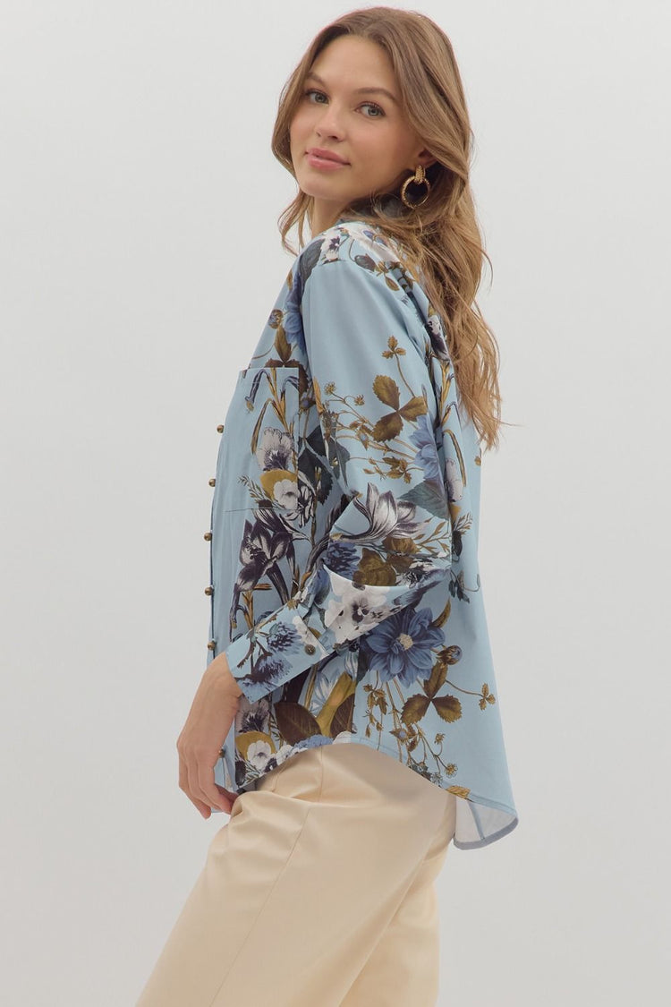 Fall Floral Blouse