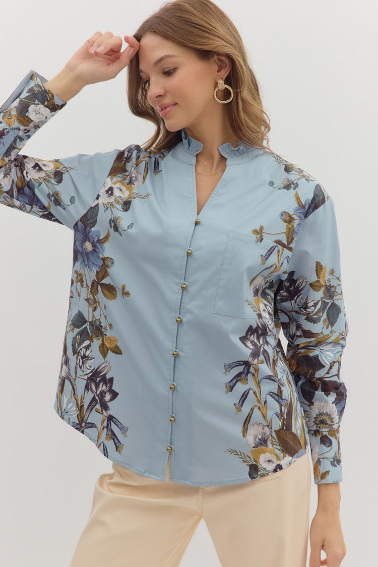 Fall Floral Blouse