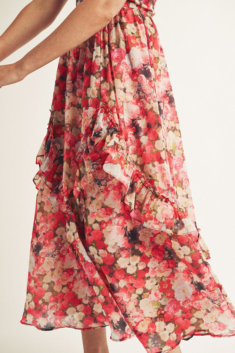 Fall Floral Midi Dress