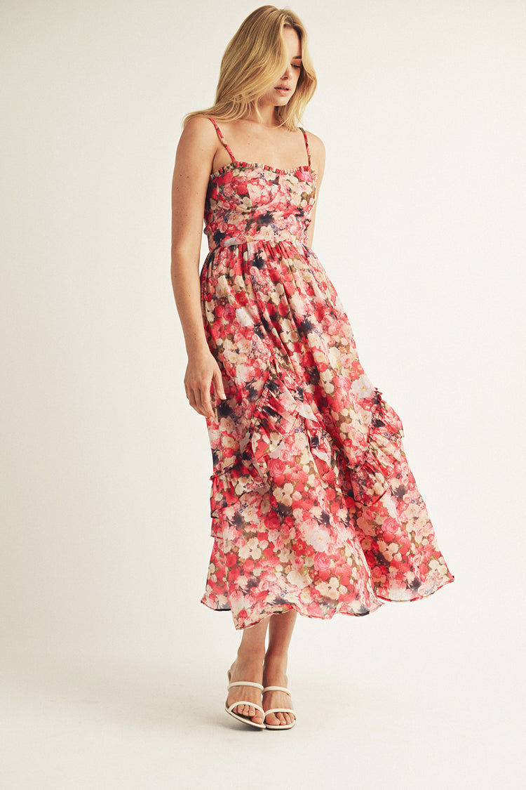 Fall Floral Midi Dress