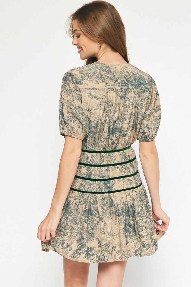 Forest Toile Mini Dress