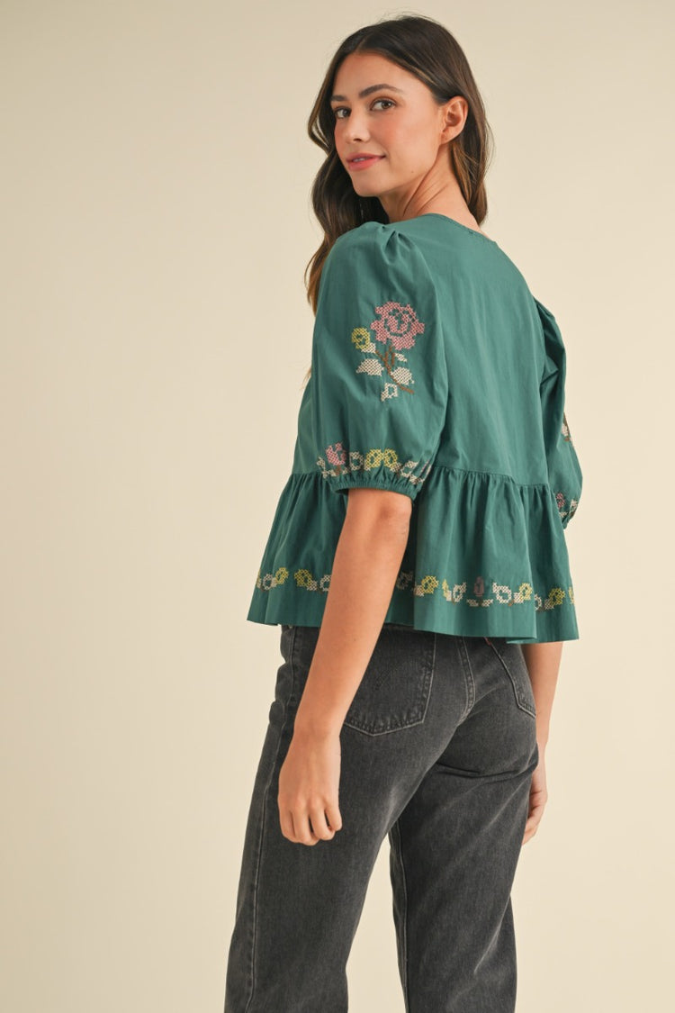 Abby Floral Puff Sleeve Blouse