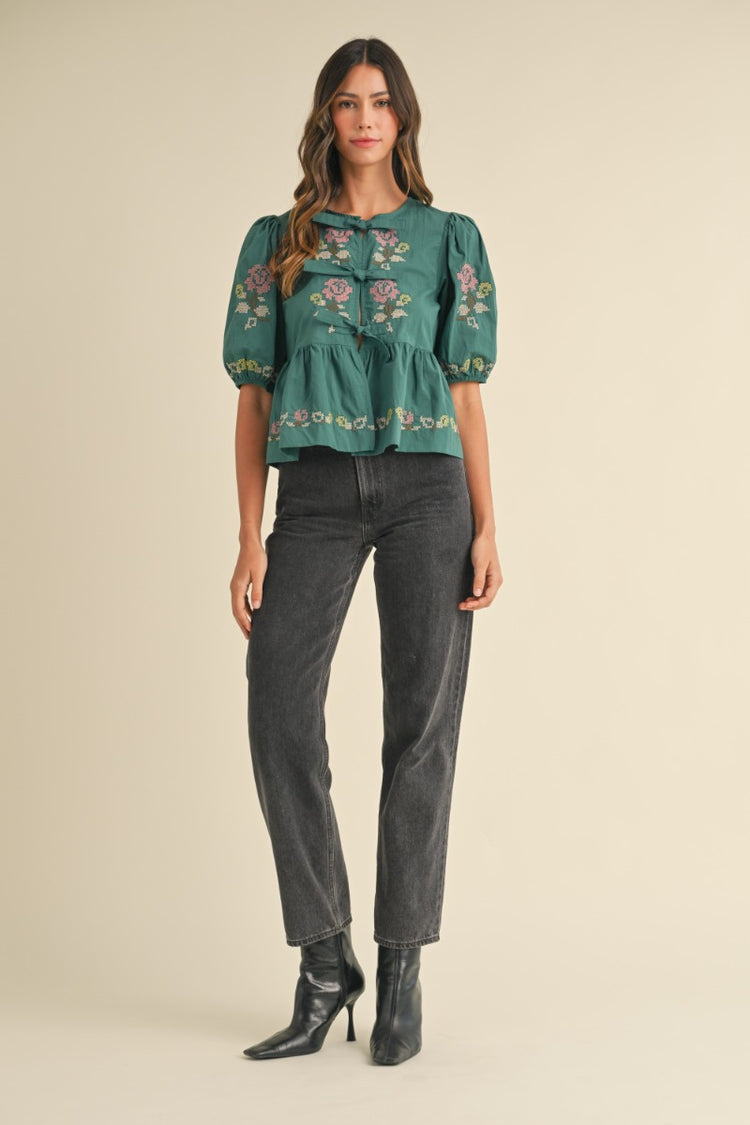 Abby Floral Puff Sleeve Blouse