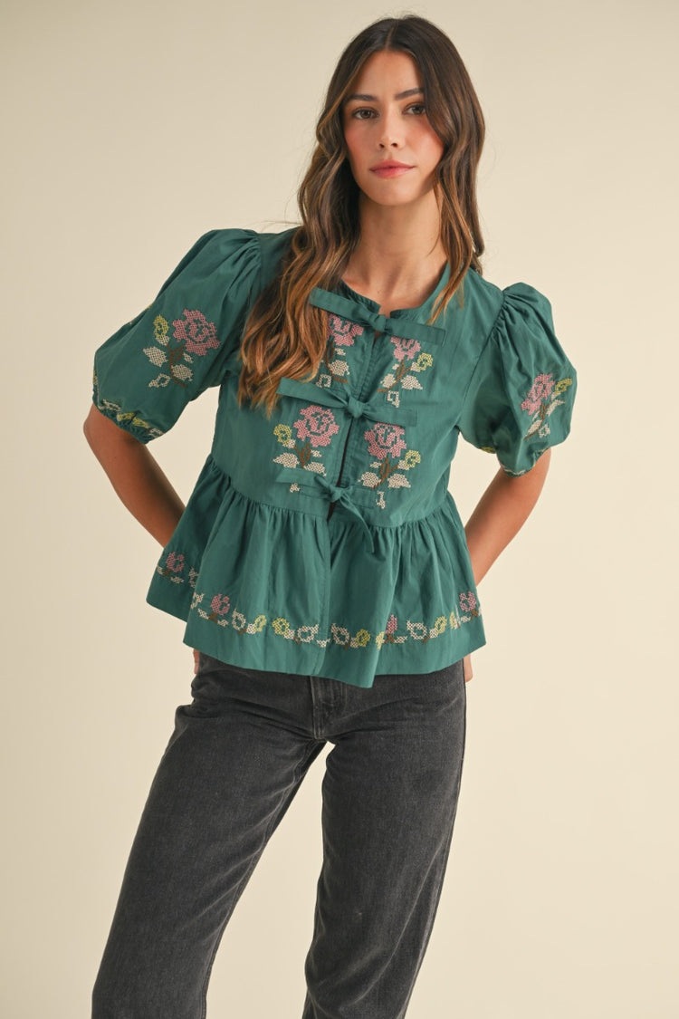 Abby Floral Puff Sleeve Blouse