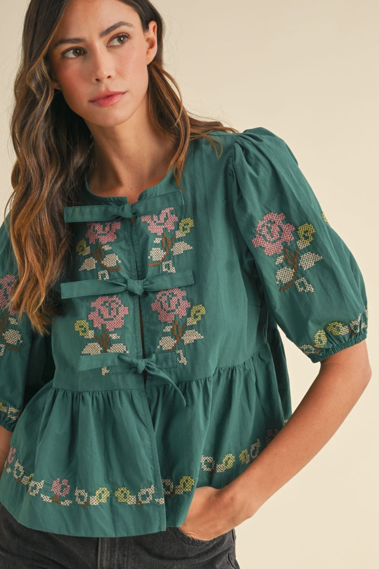 Abby Floral Puff Sleeve Blouse