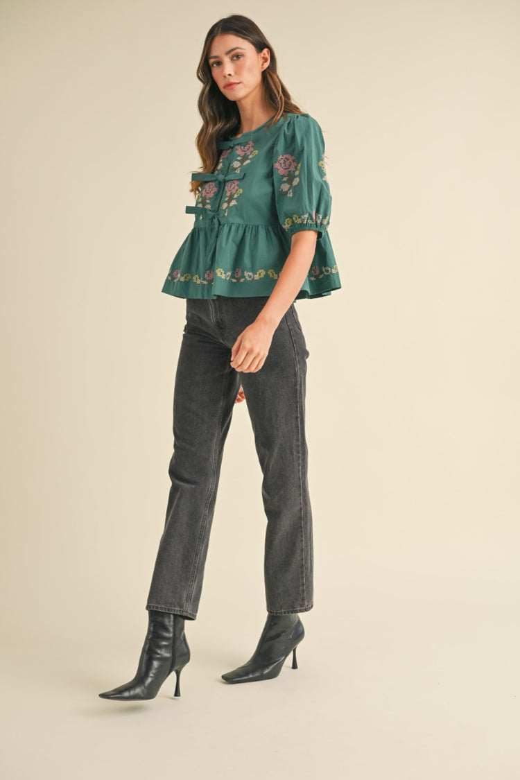 Abby Floral Puff Sleeve Blouse