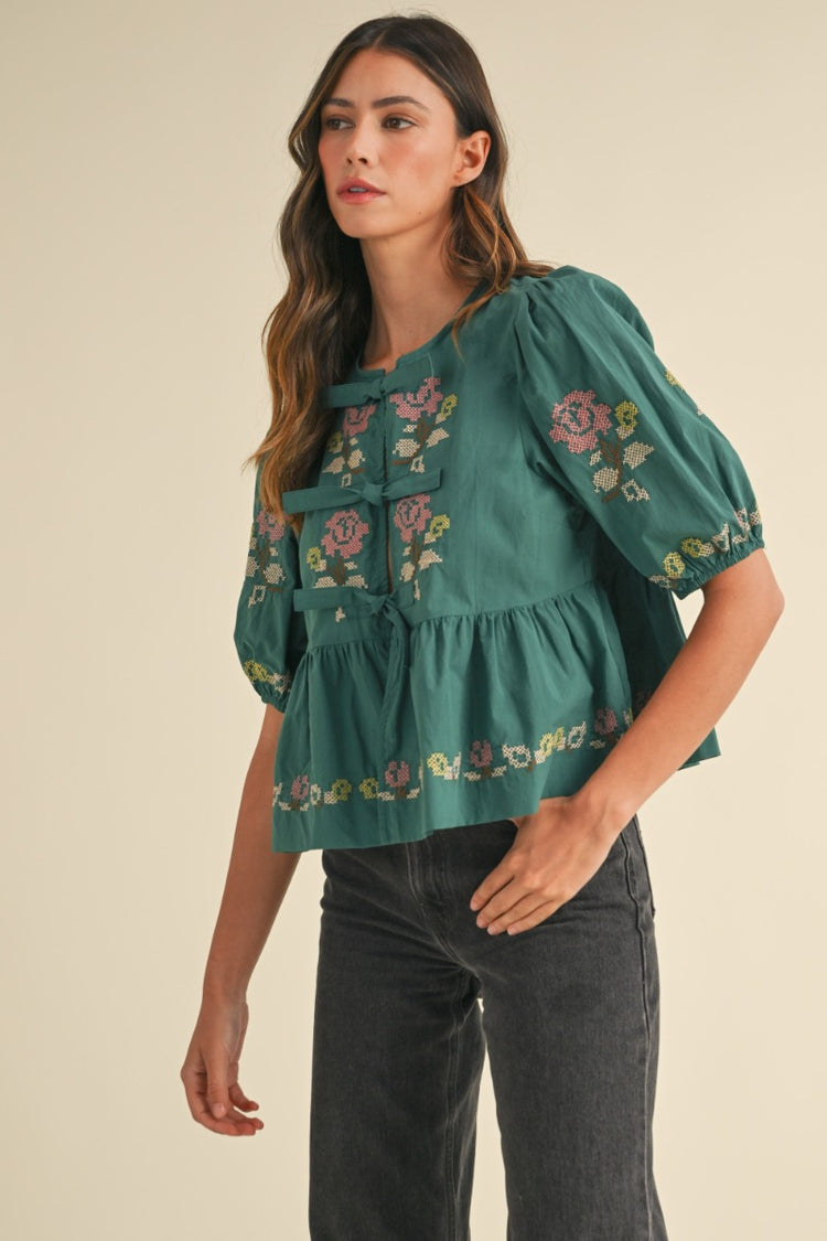 Abby Floral Puff Sleeve Blouse