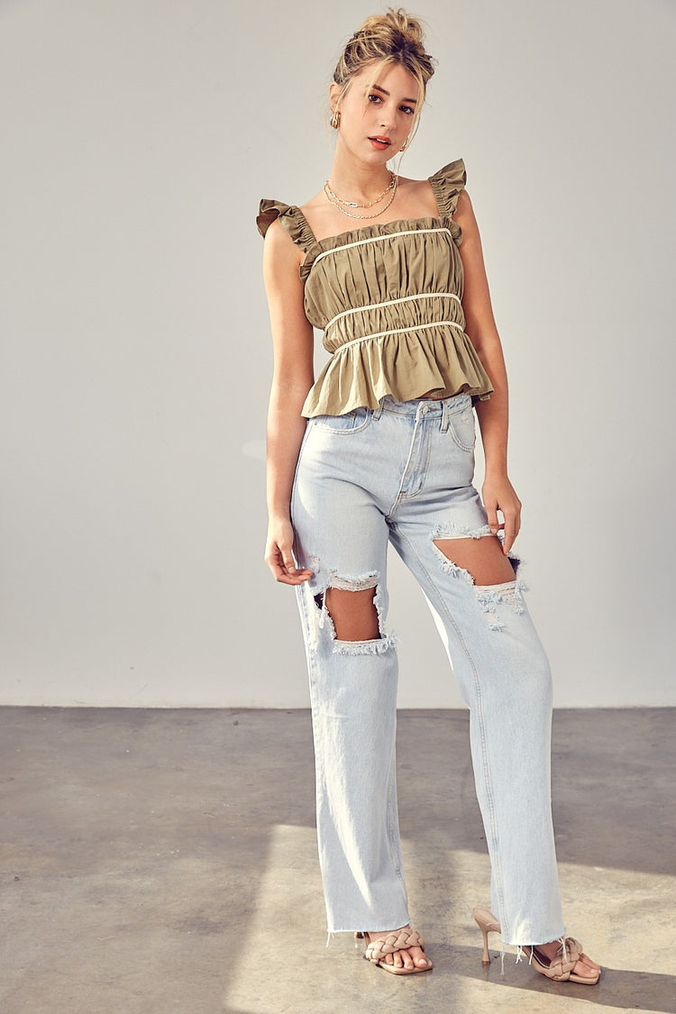 Safari Ruffled Tank