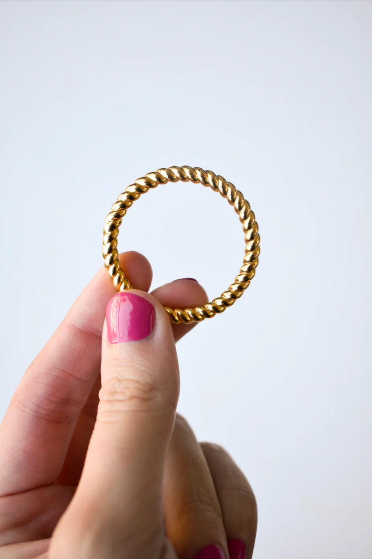 Golden Twist Twilly Scarf Ring