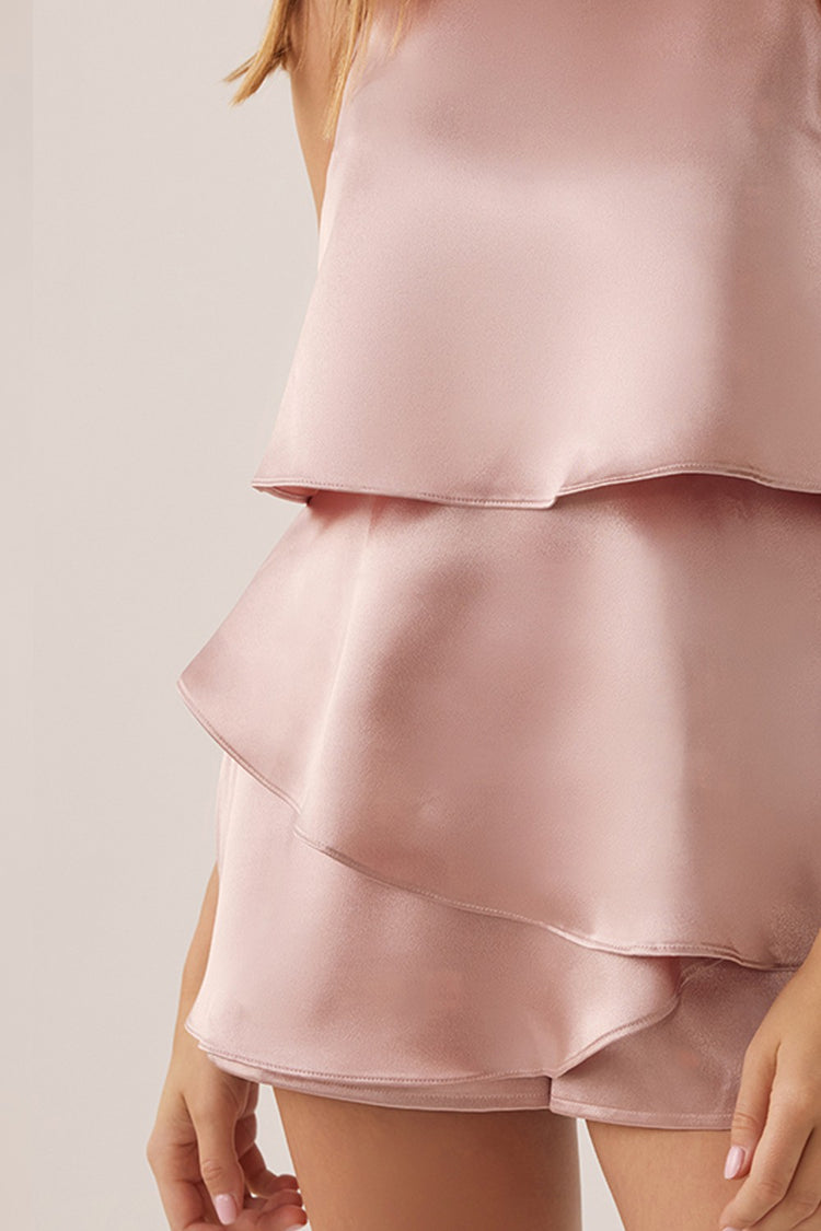 Dusty Rose Tiered Romper