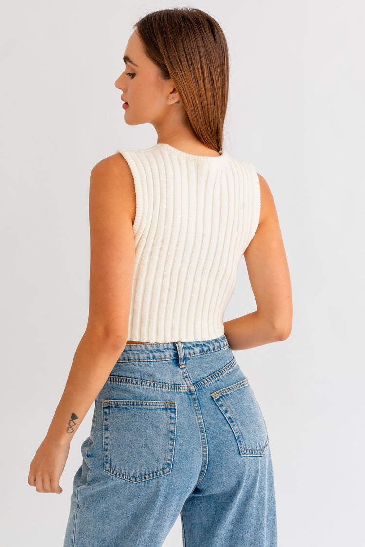 Sleeveless Sweater Top