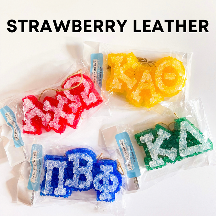 Strawberry Leather Sorority Car Freshie